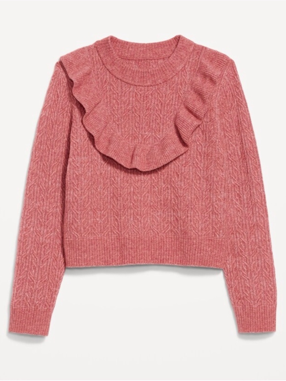 NEW…Wool Blend Ruffled Knit Sweater - Picture 3 of 6